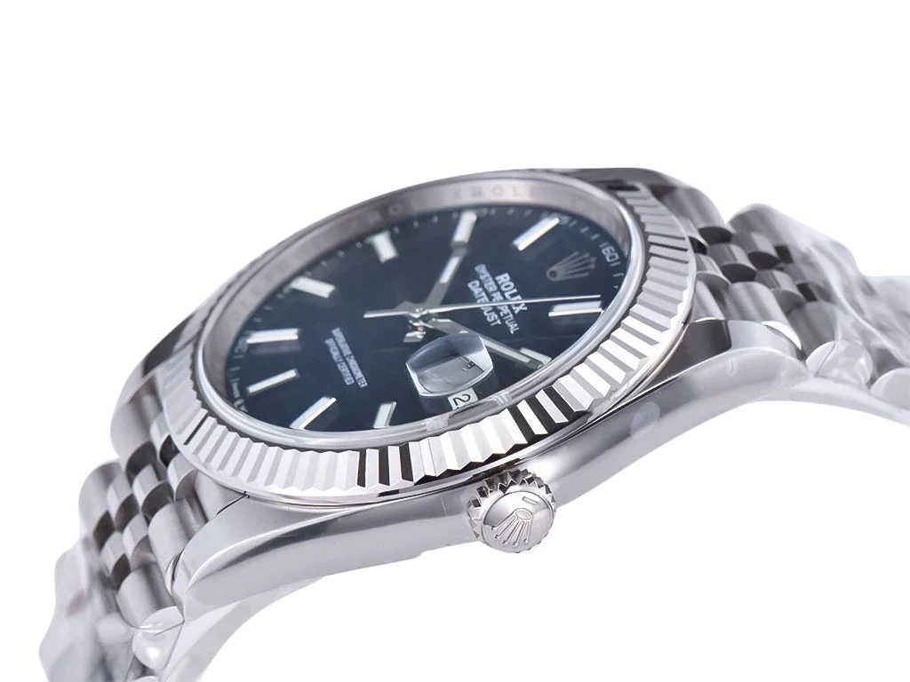 Datejust 41 Stainless Steel on Jubilee with Fluted Motif Blue Dial and Fluted Bezel