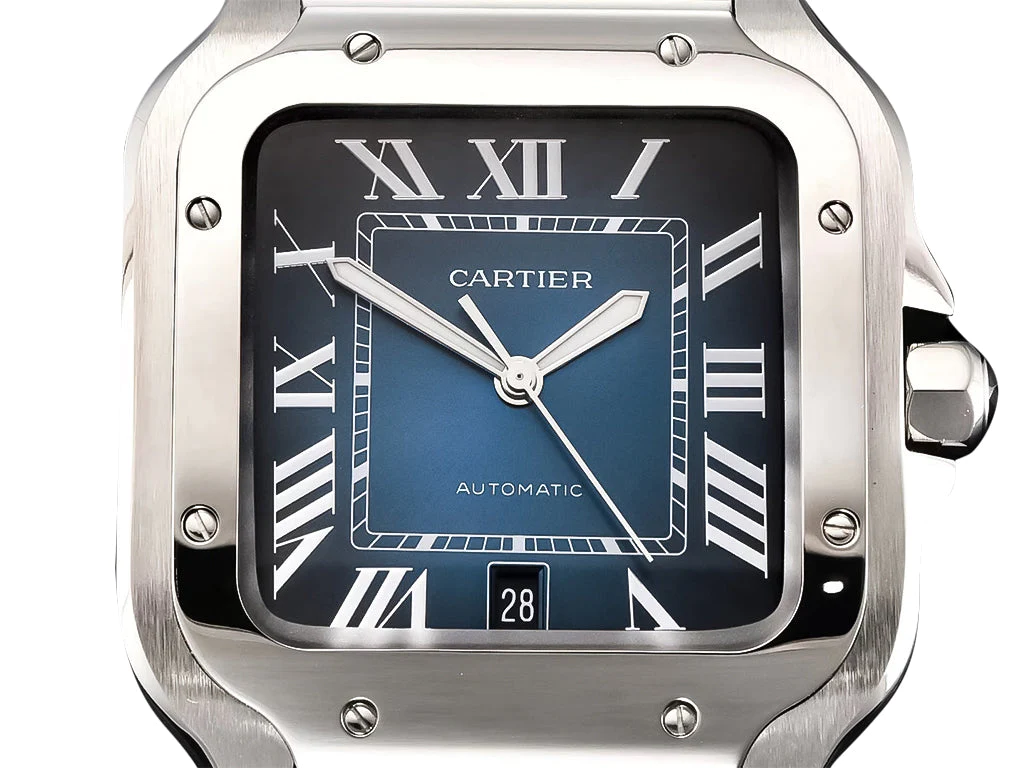 Santos Large Stainless Steel with Blue Dial (40mm)