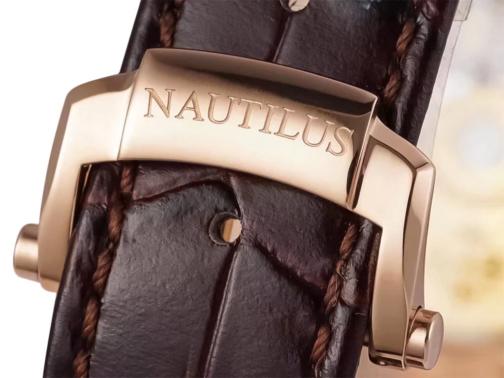 Nautilus Rose Gold with Chocolate Dial on Leather Strap (40mm)