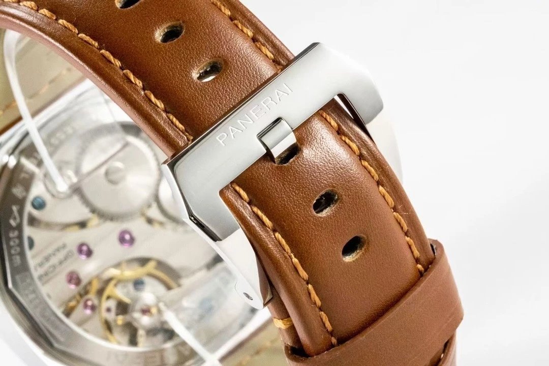 Luminor Marina Stainless Steel with Black Dial and Brown Leather Strap (44mm)