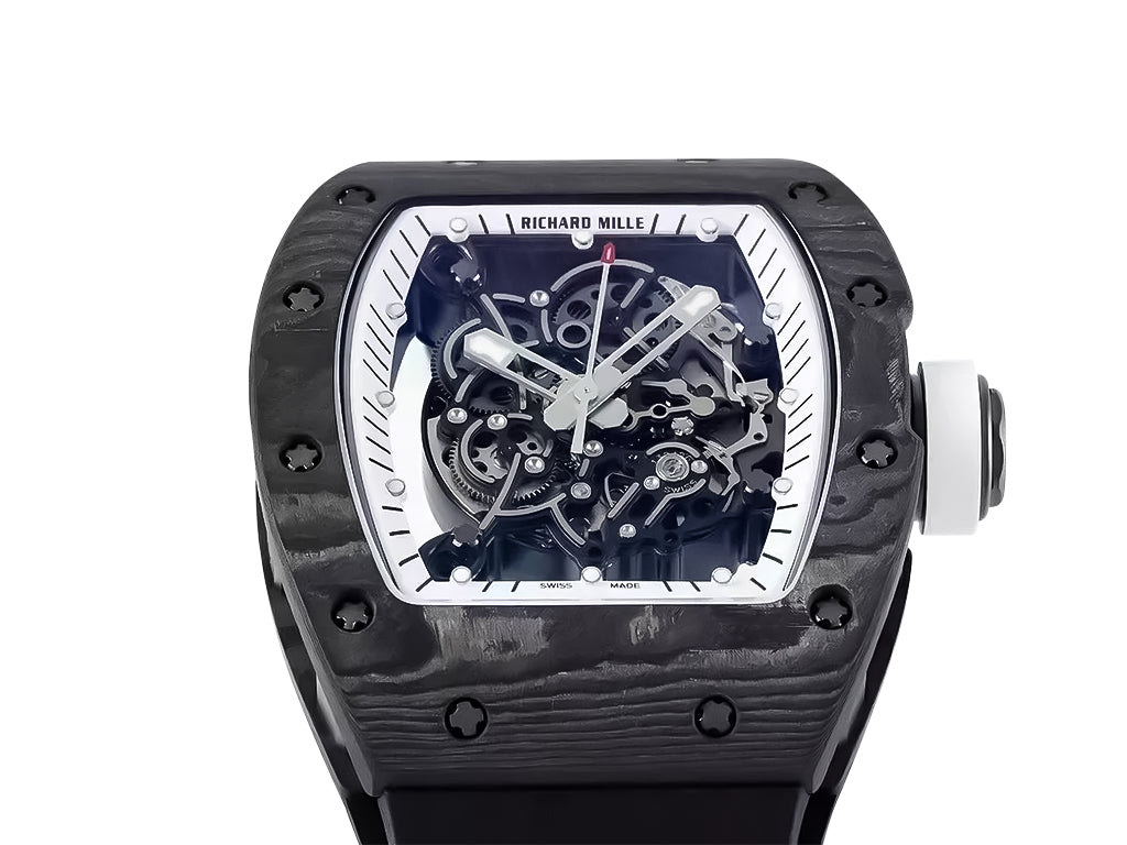 RM055 Bubba Watson White Dial Black Bezel Black Rubber Strap (49mm)