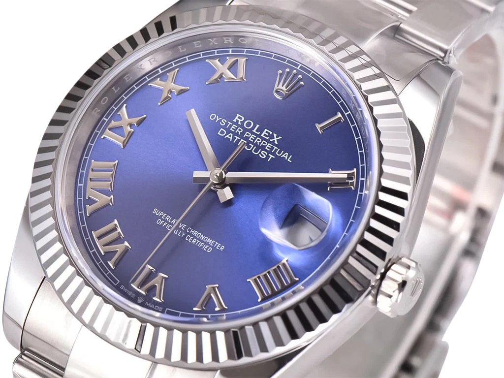 Datejust 41 Stainless Steel on Oyster with Silver Dial and Fluted Bezel (Roman Numerals)