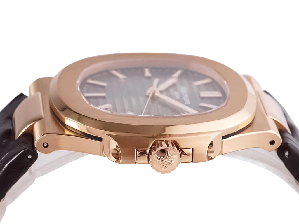 Nautilus Rose Gold with Chocolate Dial on Leather Strap (40mm)