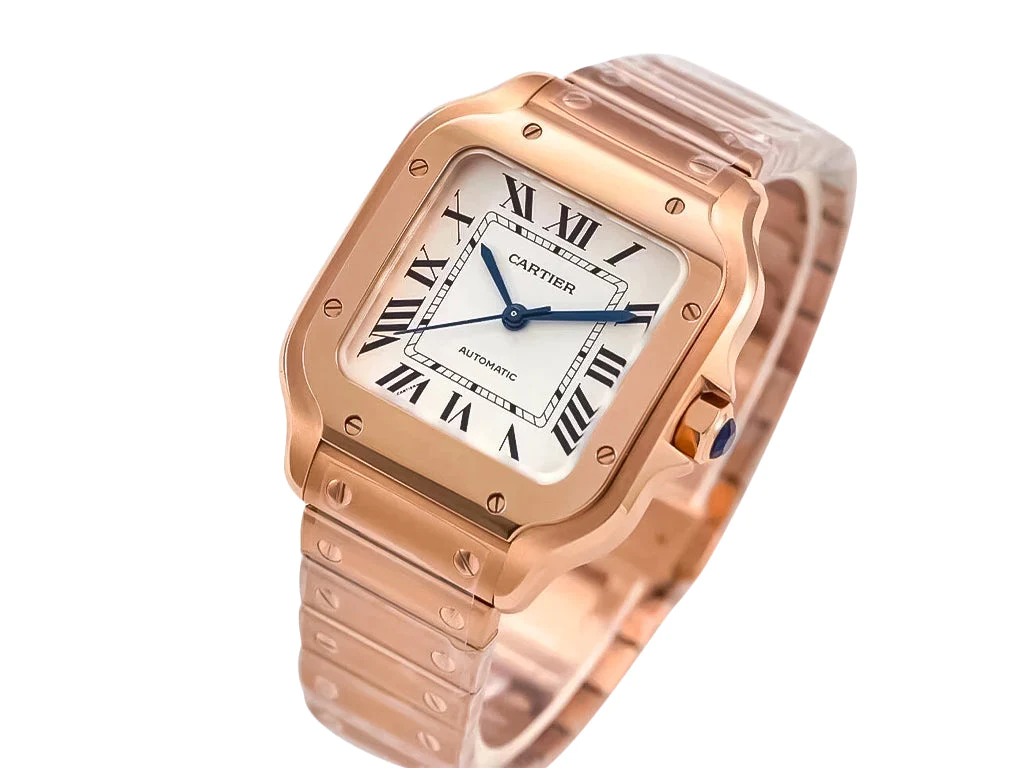 Santos Medium Rose Gold with White Dial (35mm)