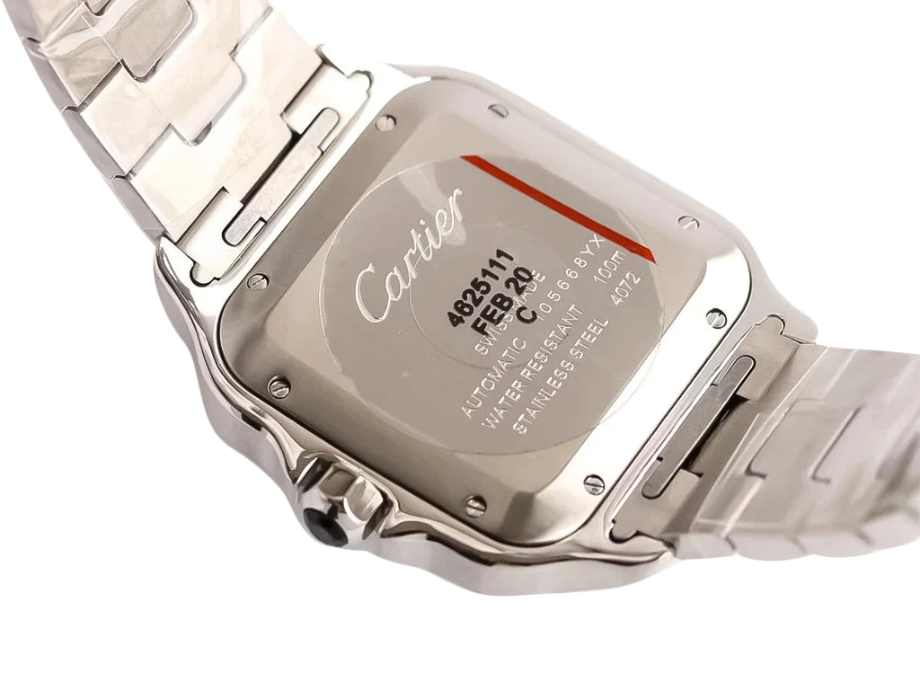 Santos Large Stainless Steel with Grey Dial and Grey Bezel (40mm)