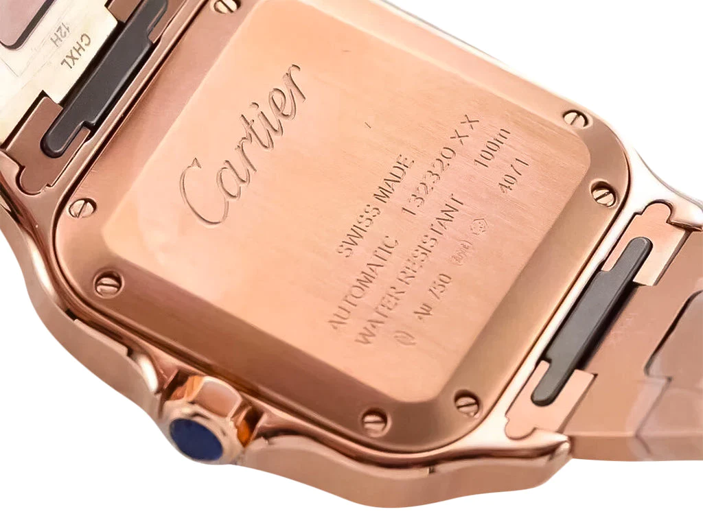 Santos Medium Rose Gold with White Dial (35mm)