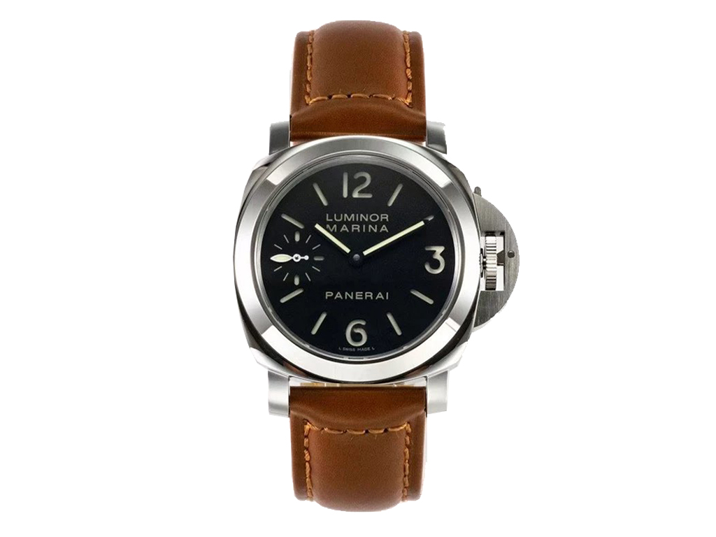 Luminor Marina Stainless Steel with Black Dial and Brown Leather Strap (44mm)