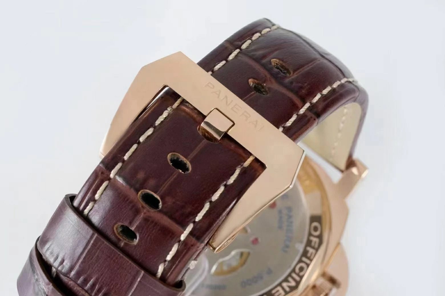 Luminor Marina 44 8 Days Automatic Red Gold with Brown Dial and Brown Strap (44mm)
