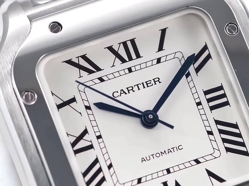 Santos Medium Stainless Steel with White Dial (35mm)