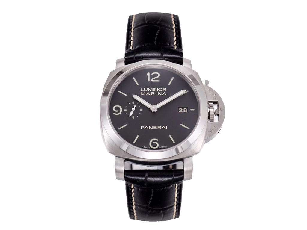 Luminor 1950 3 Days Automatic Stainless Steel with Black Dial and Black Leather Strap (44mm)