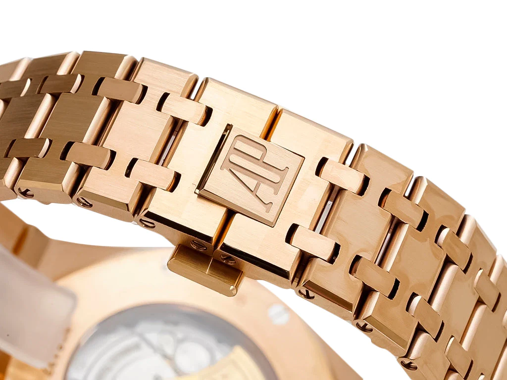 Royal Oak 41mm Pink Gold with Blue Dial , 1:1 Super Homage Watch- 15400