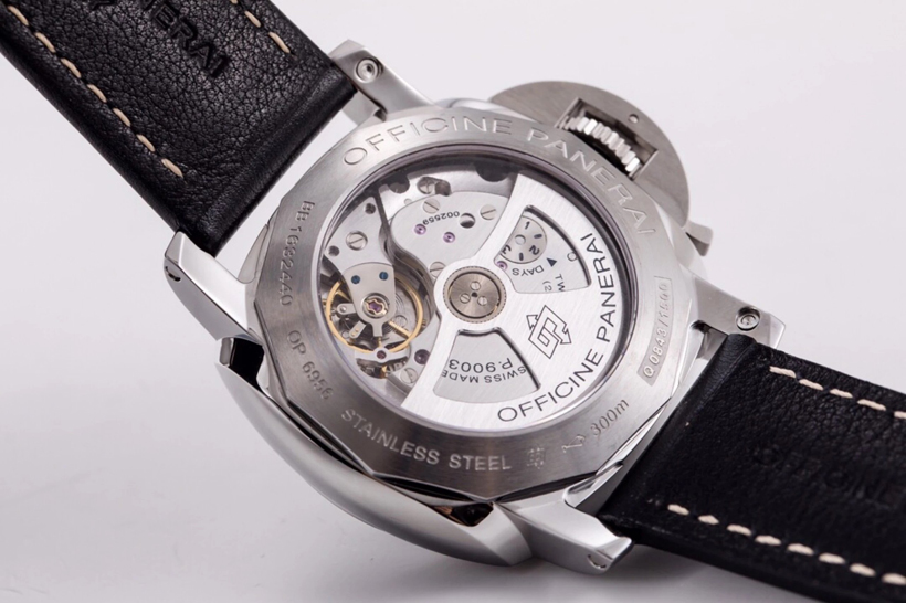 Luminor 1950 3 Days GMT 24h Automatic Acciaio Stainless Steel Case with Black Dial and Black Strap (44mm)