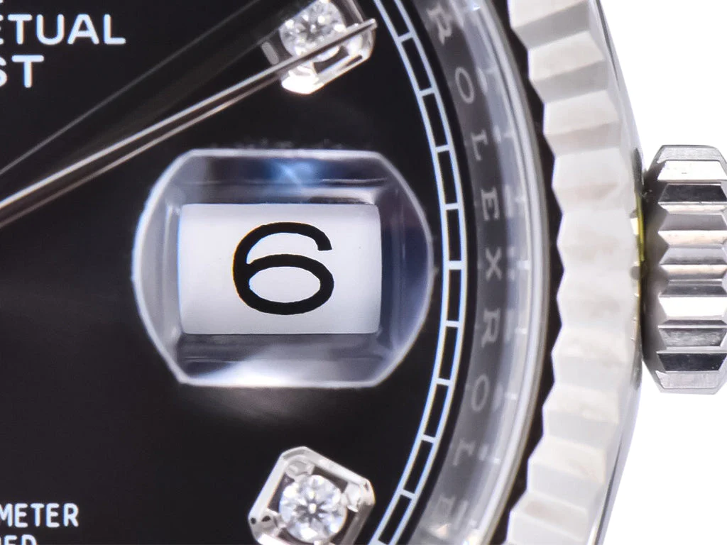 Datejust 36 Stainless Steel on Jubilee with Diamond Black Dial and Fluted Bezel