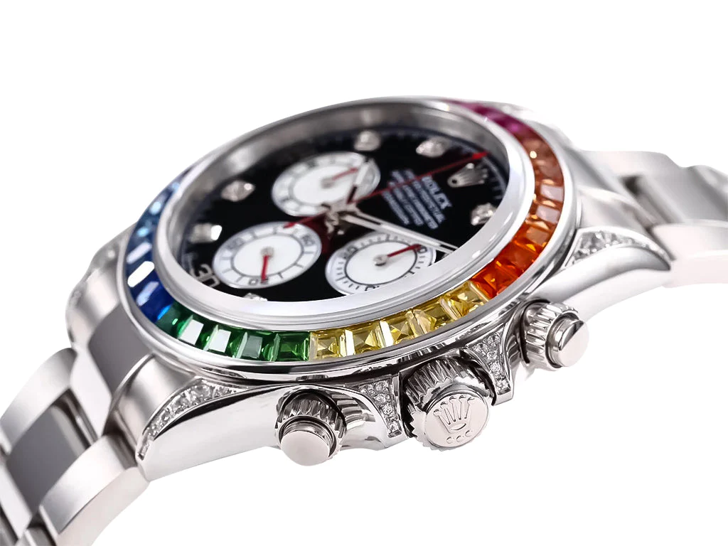 Cosmograph Daytona Stainless Steel 'Rainbow' with Diamond Bezel