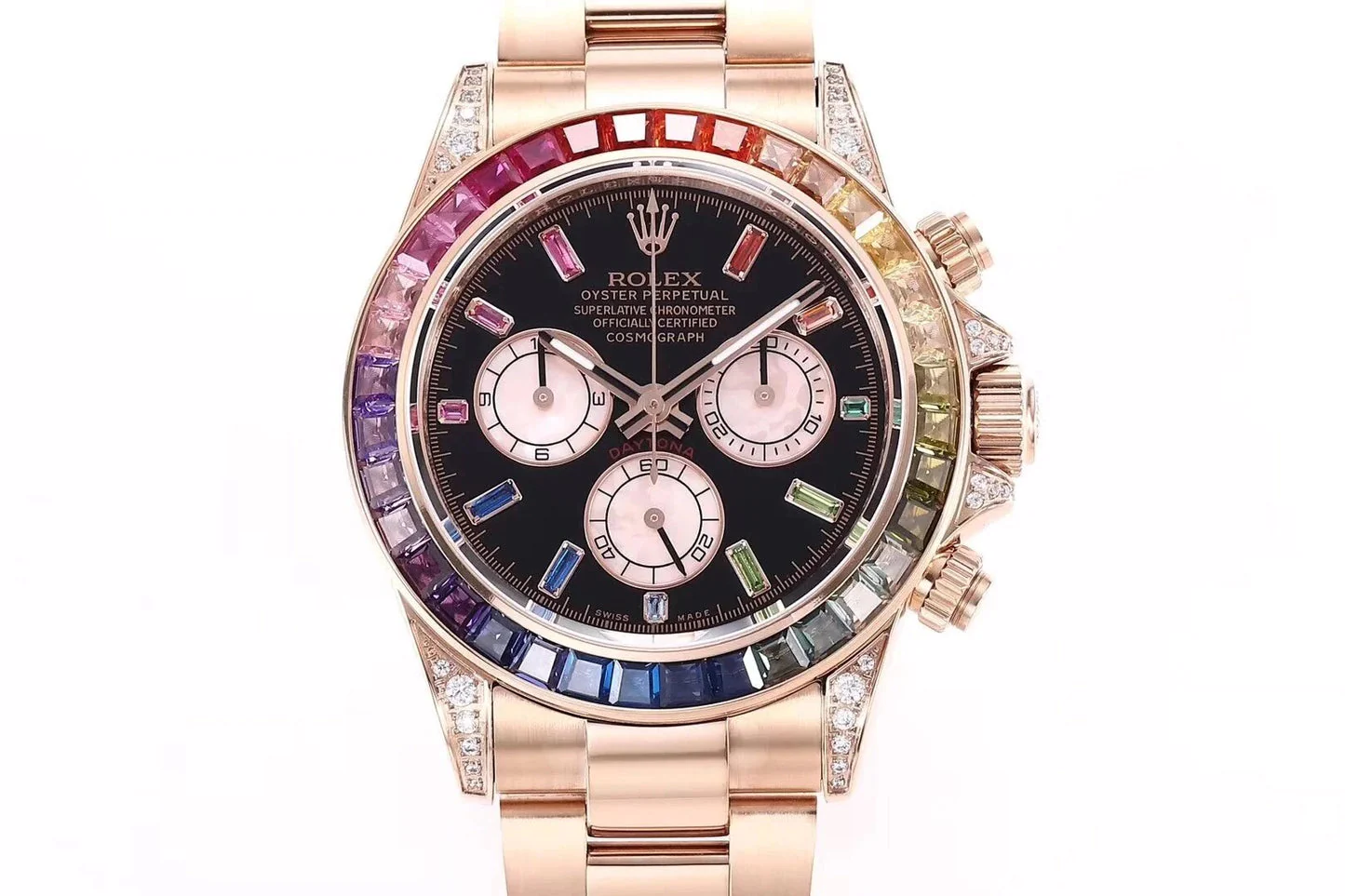 Cosmograph Daytona Rose Gold 'Rainbow' with Diamond Bezel