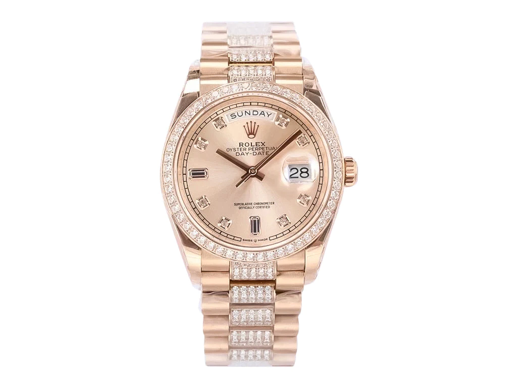 Day-Date 36 Rose Gold 'President' with Diamond Rose Dial and Diamond Bezel
