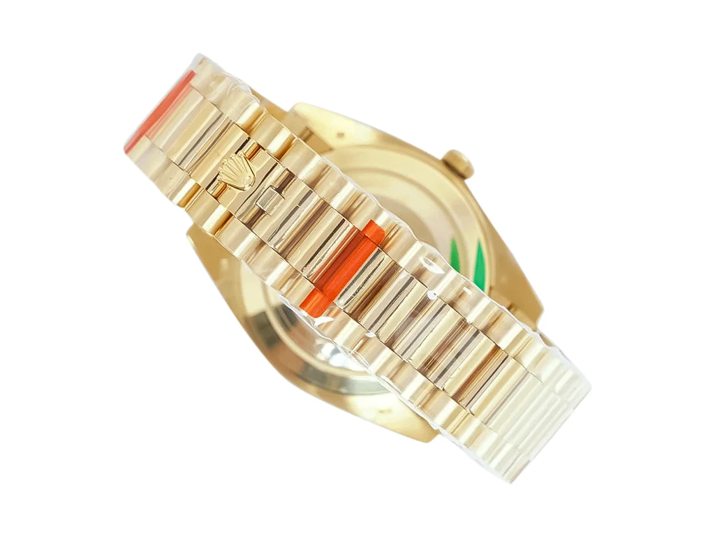 Day-Date 40 Yellow Gold 'President' with Green Dial (Roman Numerals) and Fluted Bezel