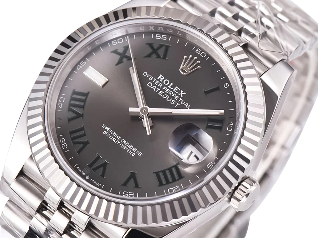 Datejust 41 Stainless Steel 'Wimbledon' on Jubilee with Fluted Bezel