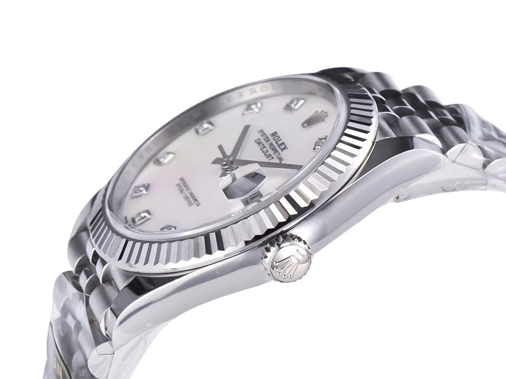 Datejust 41 Stainless Steel on Jubilee with Diamond Mother of Pearl Dial and Fluted Bezel