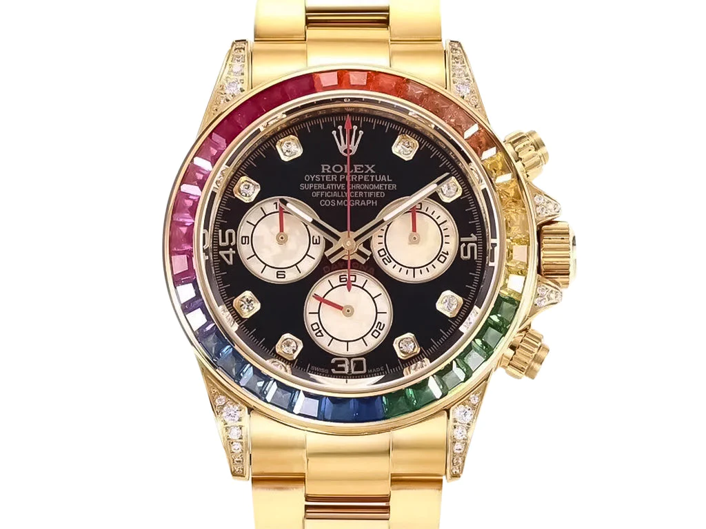 Cosmograph Daytona Yellow Gold 'Rainbow' with Diamond Bezel