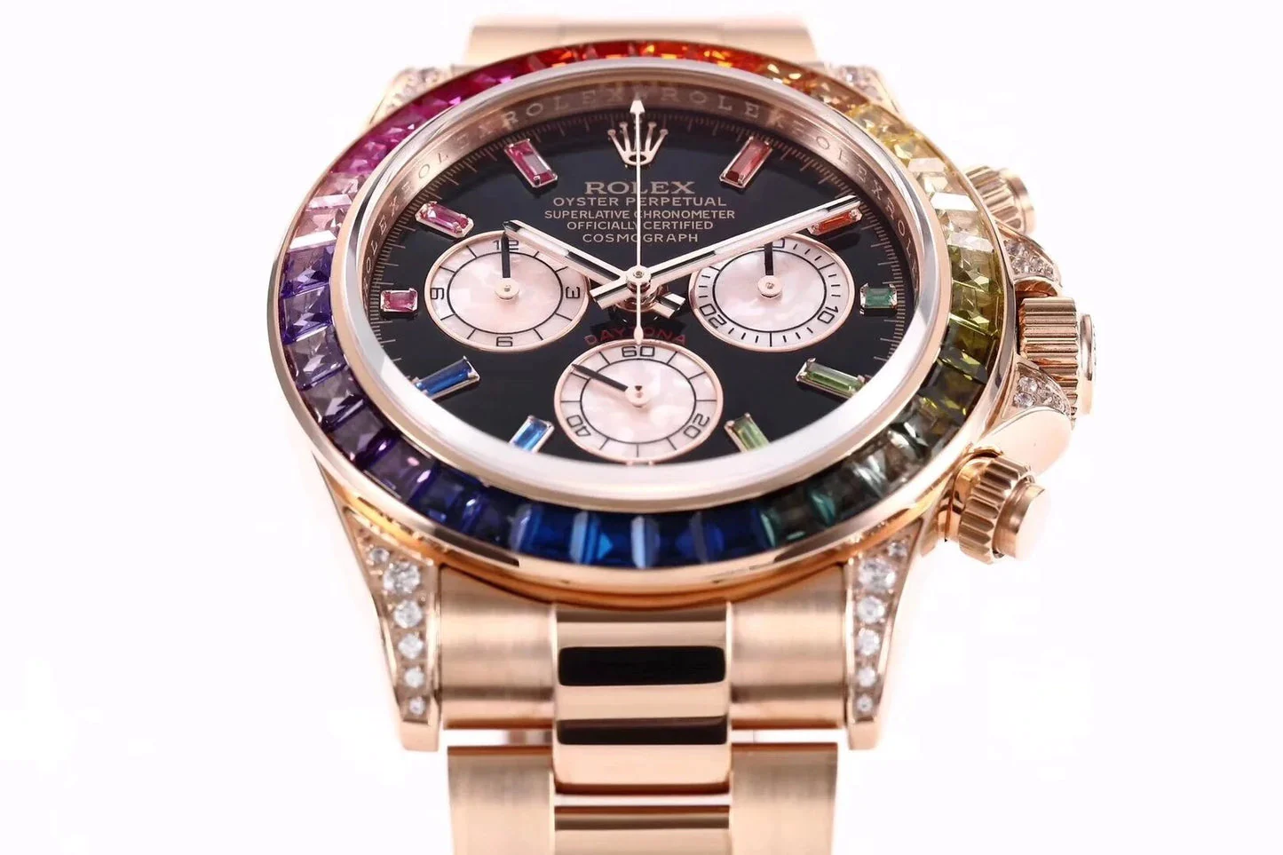 Cosmograph Daytona Rose Gold 'Rainbow' with Diamond Bezel
