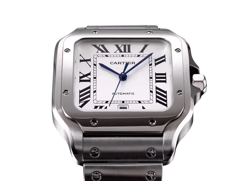 Santos Large Stainless Steel with White Dial (40mm)