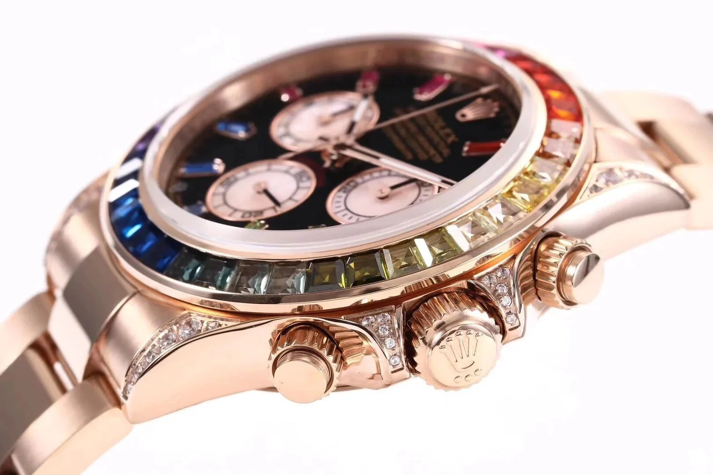 Cosmograph Daytona Rose Gold 'Rainbow' with Diamond Bezel