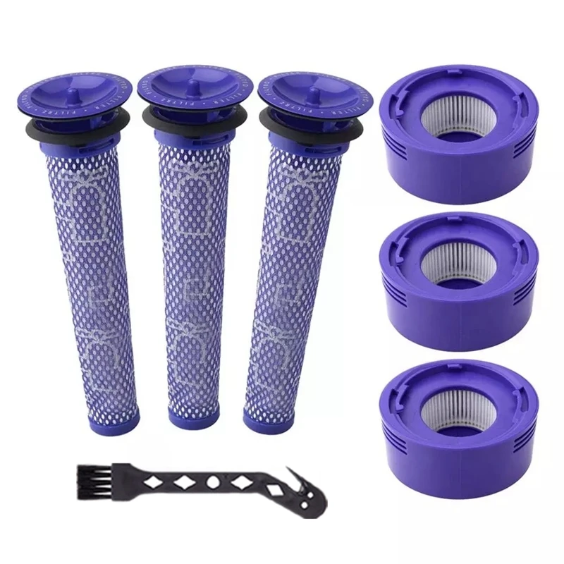 3 Pack Pre-Filters And 3 Pack Hepa Post-Filters Replacements For Dyson V7 V8 Cordless Vacuum Cleaner