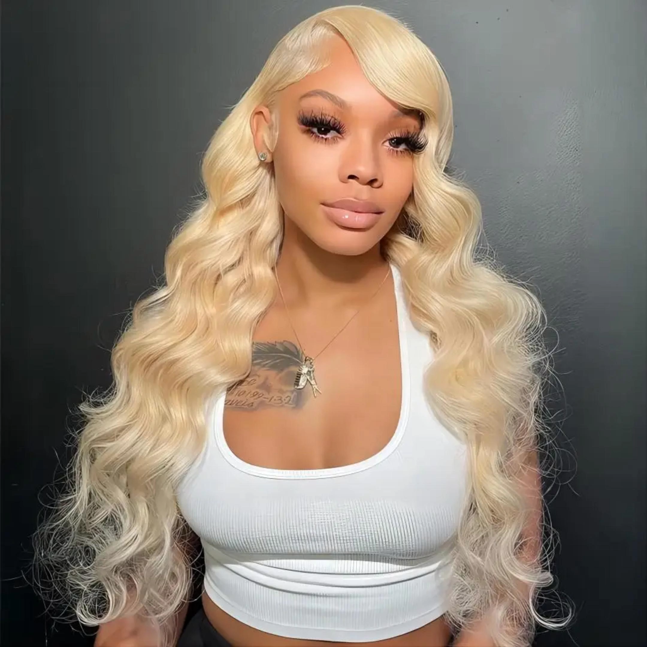 BL 200% Density 613 Honey BL onde 30inches Body Wave Transparent Lace Front Human Hair Wigs 13x4 Lace Frontal Wig