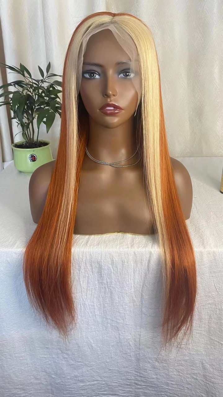 BL 13x4 Transparent Front Wig Highlight Ginger Orange 613 Honey Blonde Body Wave Lace Frontal Human Hair Wigs For Women