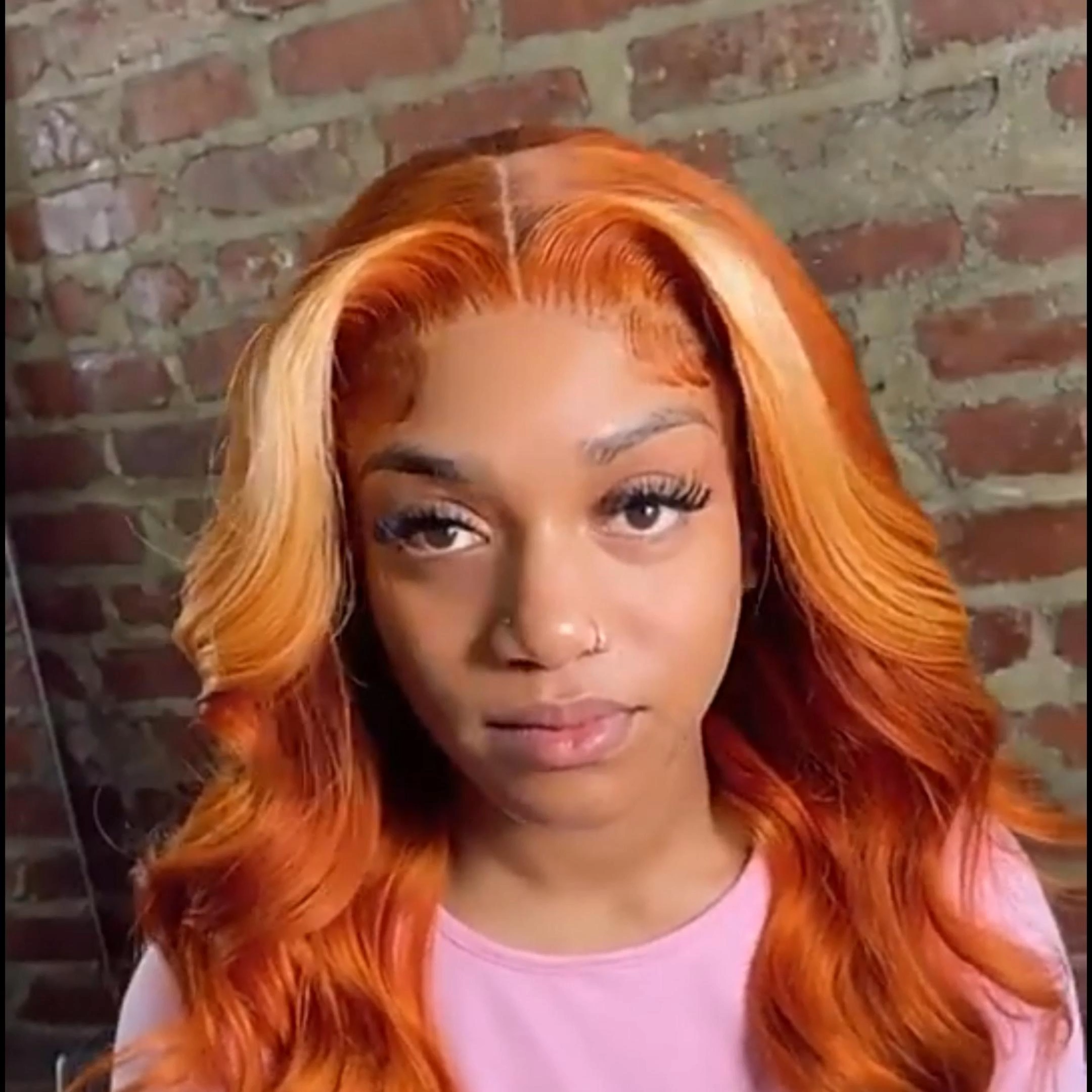 BL 13x4 Transparent Front Wig Highlight Ginger Orange 613 Honey Blonde Body Wave Lace Frontal Human Hair Wigs For Women