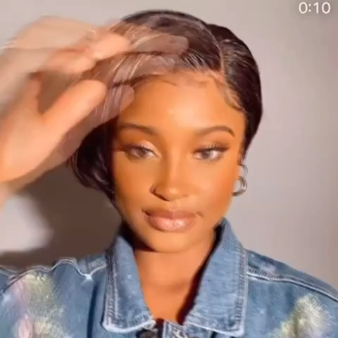 BL Short Bob Lace Front Wig Remy Human Hair Glueless Pixie Cut 13X4 Frontal Wigs For Women Preplucked Natural Looking For Daily Use