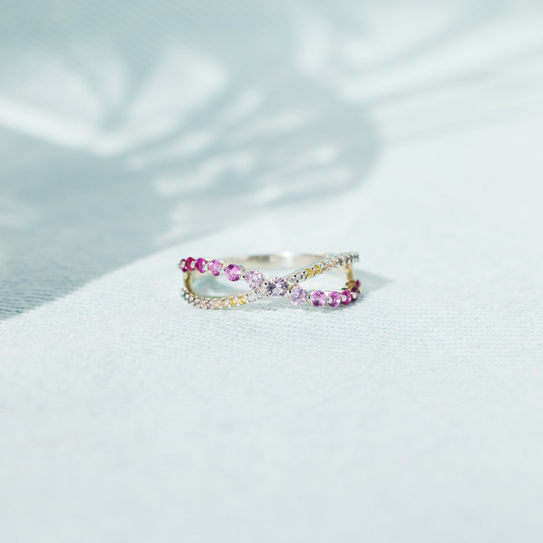 Thank You For Crossing My Path Pavé Crossover Ring