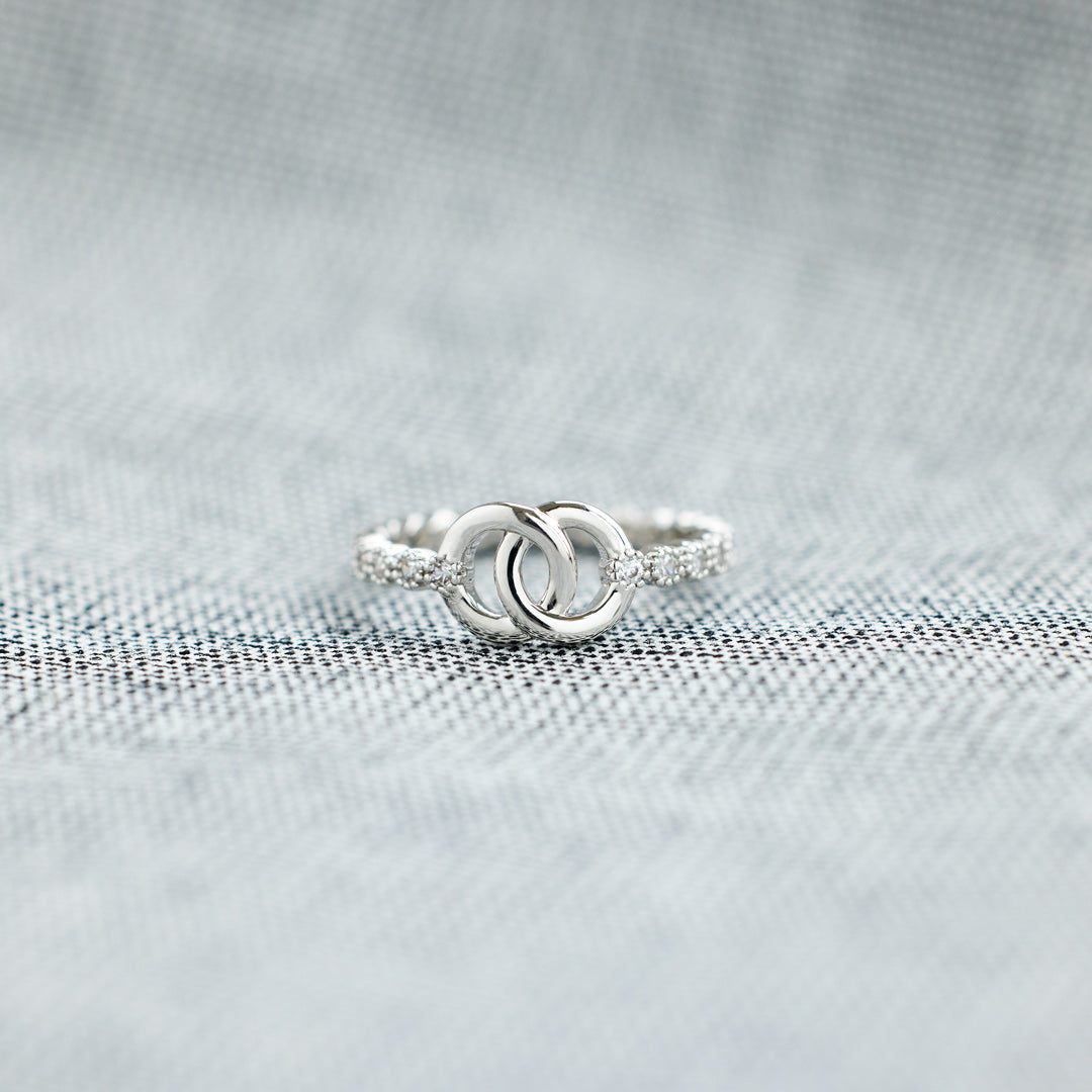 Unbreakable Bond Pavé Interlocking Ring