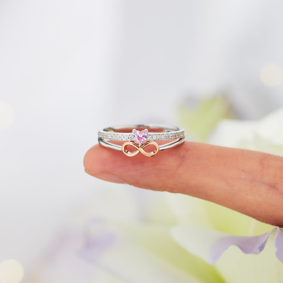 Funny & Forever Heart Infinity Sign Ring