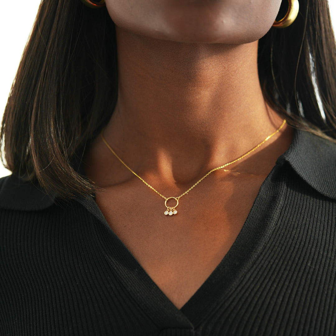 Always With You Trio Stone Circle Necklace