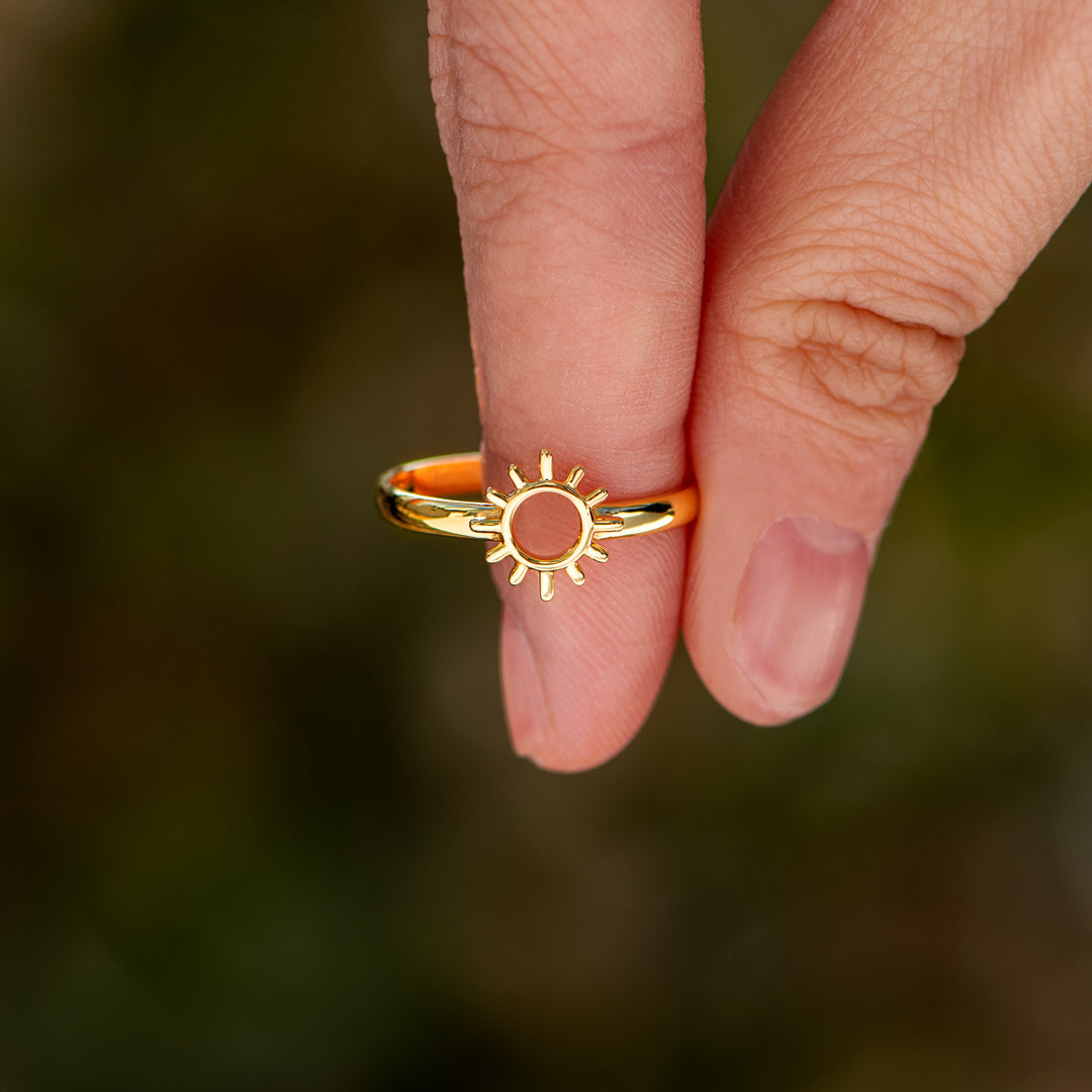You Are A Ray Of Sunshine Golden Sun Ring