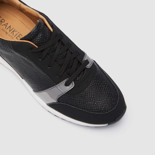 Natalya Black Reptile Emboss