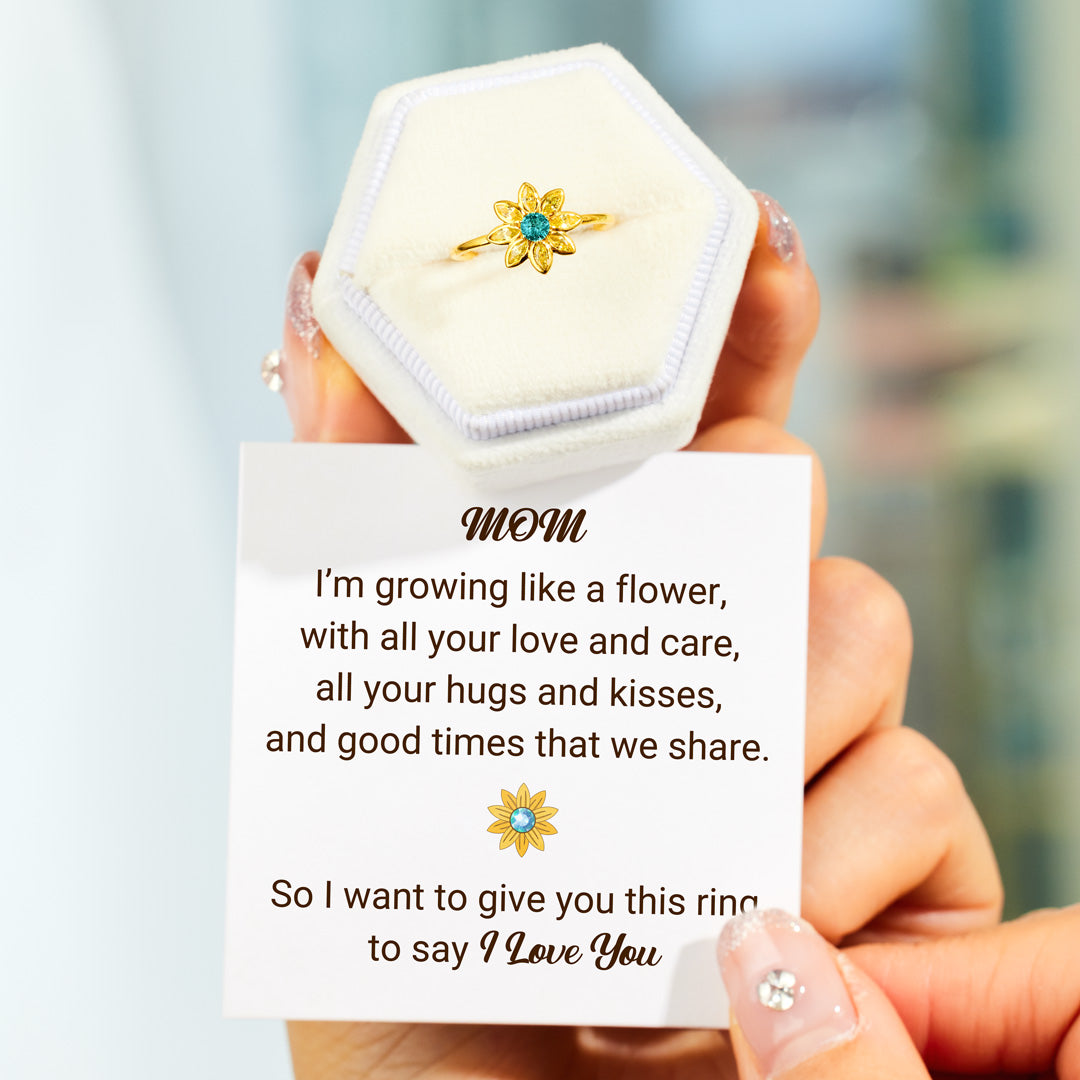I Love You Golden Flower Ring