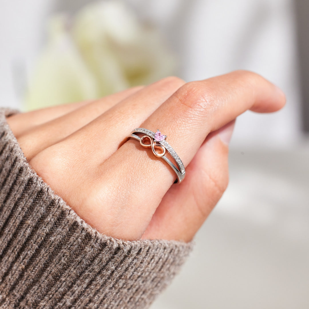 Funny & Forever Heart Infinity Sign Ring