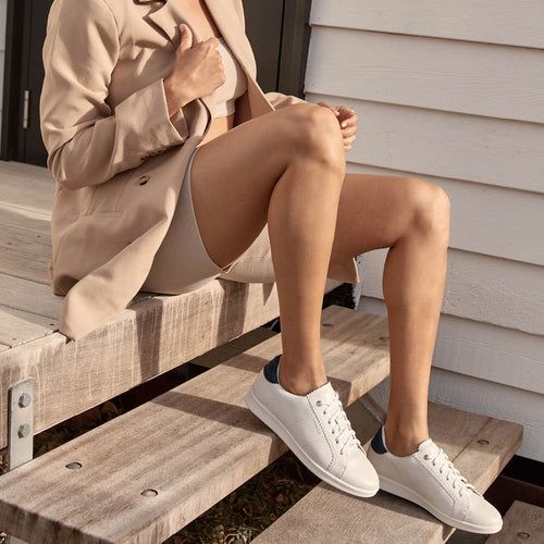 Jackie IV White/Navy Metallic