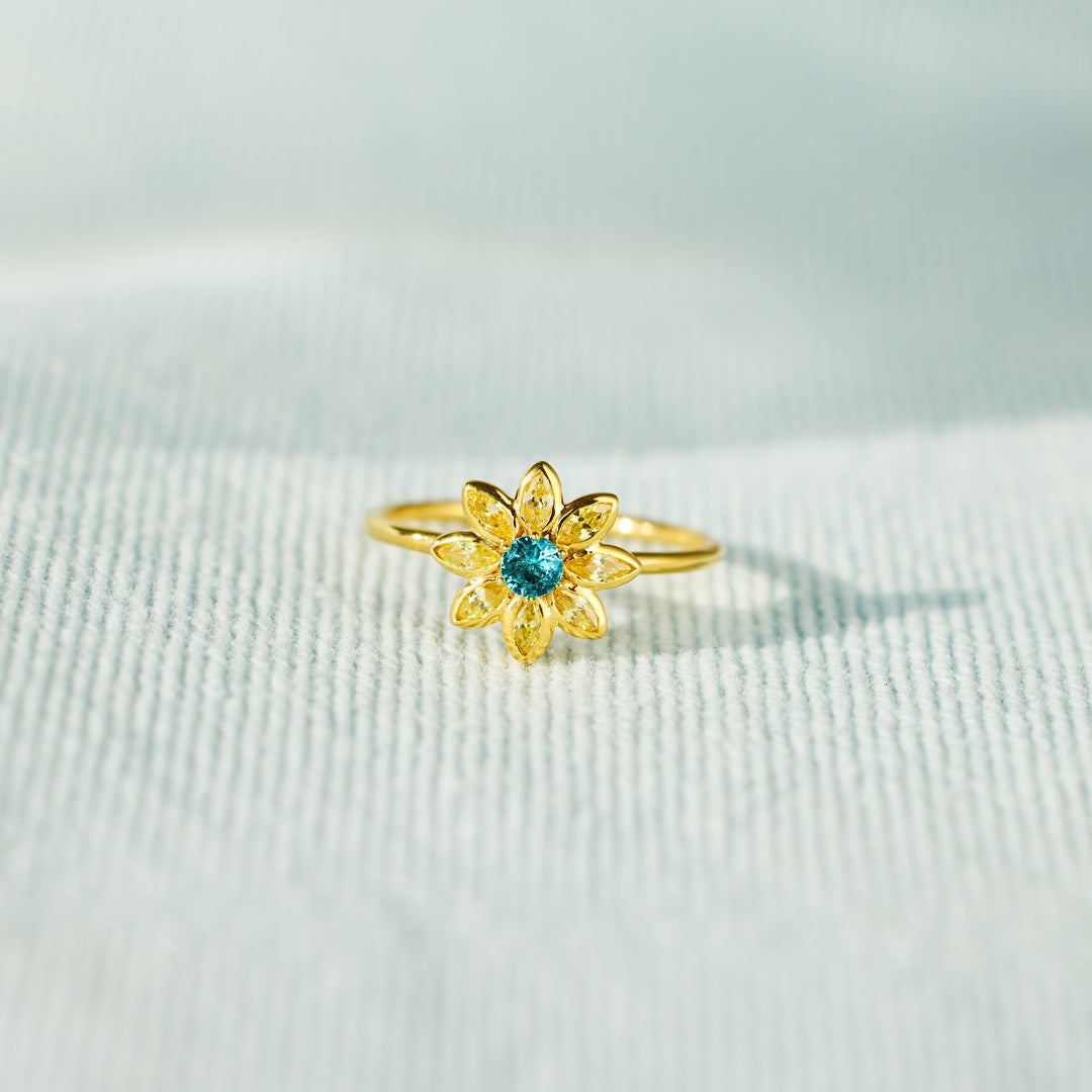 I Love You Golden Flower Ring
