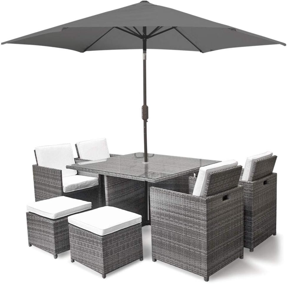Harts Premium Rattan Dining Set, Cube 8 Seats Garden Patio Conservatory