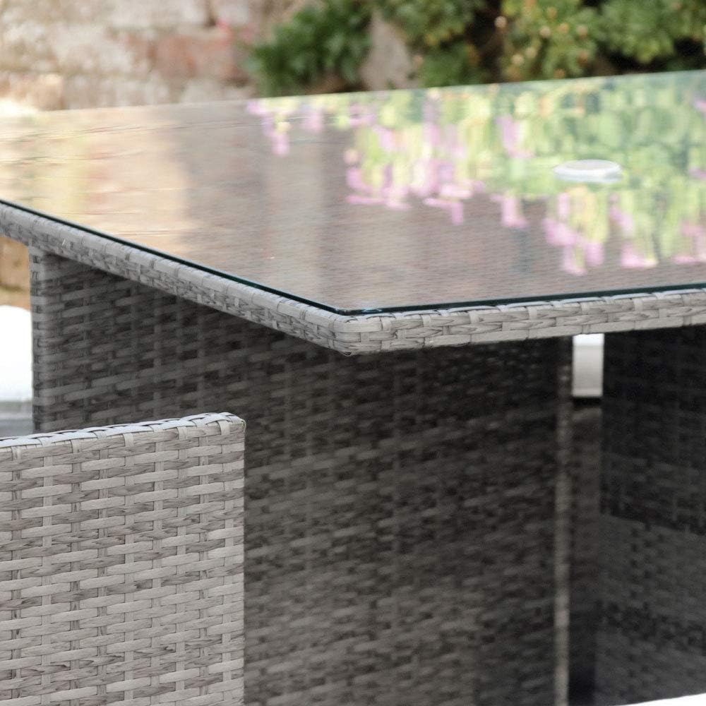 Harts Premium Rattan Dining Set, Cube 8 Seats Garden Patio Conservatory