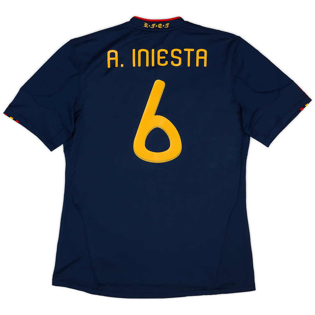 A. INIESTA #6 Spain Retro Jersey Away World Cup Final 2010