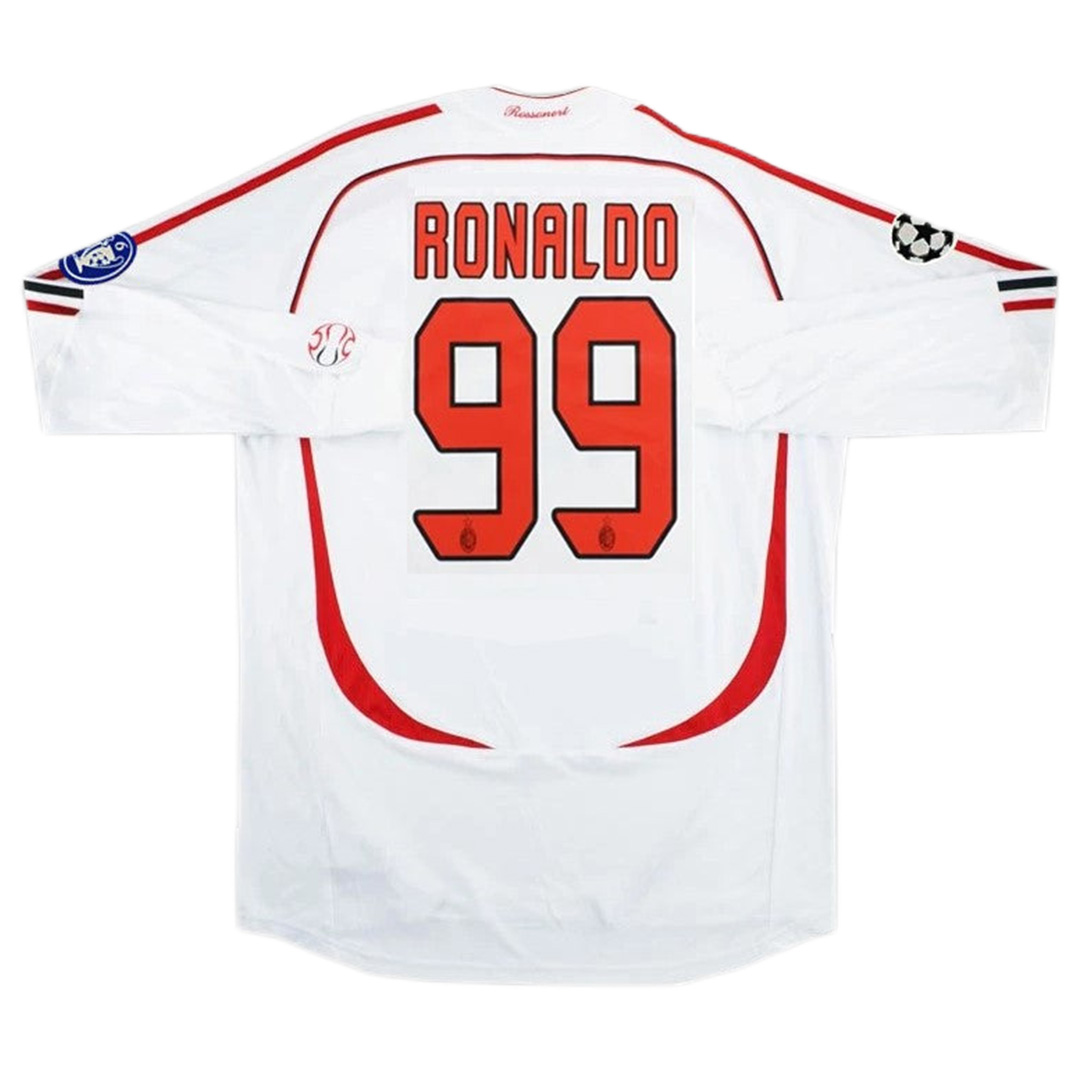 AC Milan Ronaldo #99 UCL Final Retro Long Sleeve Jersy Away 2006/07