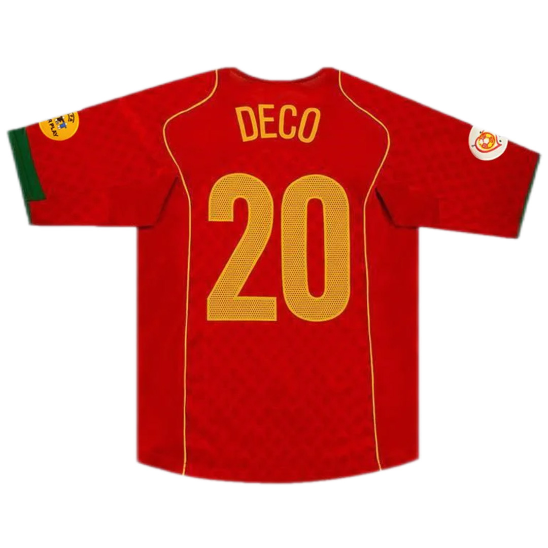 Portugal Deco #20 Retro Jersey Home Replica Euro Cup 2004
