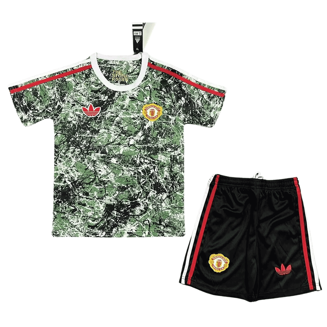 Kids Manchester United x Stone Roses Kit(Jersey+Shorts) 2023/24