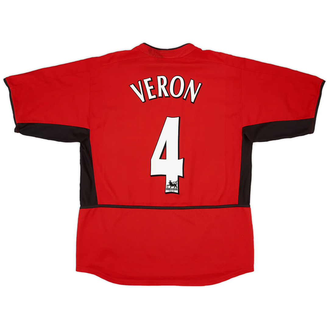 Veron #4 Manchester United Retro Jersey Home 2002/04