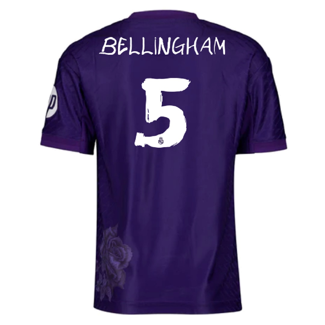 BELLINGHAM #5 Real Madrid Y-3 Fourth Jersey Purple Player Version 2023/24
